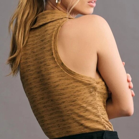 [Anthropologie] Pilcro Sleeveless Polo Bodysuit Medium - Picture 2 of 10